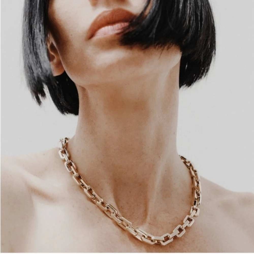 NEW Eddie Borgo Gold Supra Link Necklace Chain‎ 18" 12K Gold Platted
